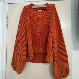 Bohme Sunset Orange Ribbed Sweater